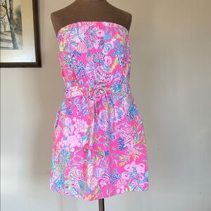Lilly Pulitzer Strapless Pink Floral Dress
